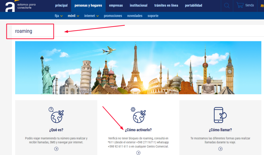 Cómo activar roaming Antel en Uruguay