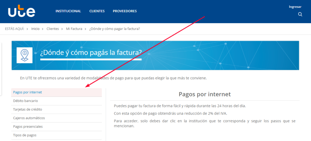 Cómo pagar UTE online en Uruguay