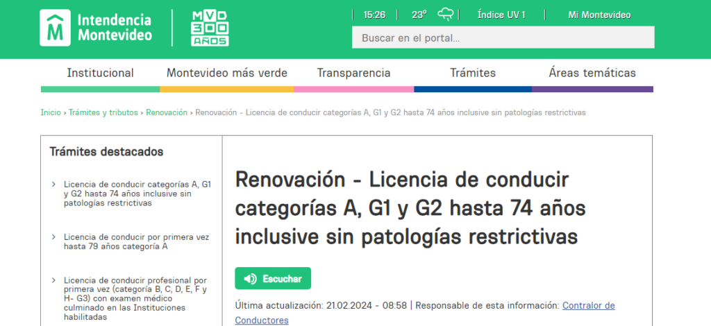 Cómo renovar libreta de conducir en Montevideo, Uruguay